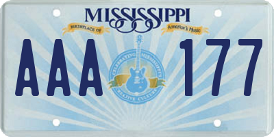 MS license plate AAA177