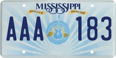 MS license plate AAA183