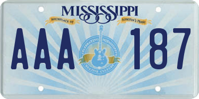 MS license plate AAA187