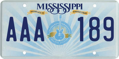 MS license plate AAA189