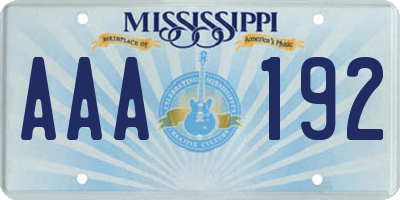 MS license plate AAA192