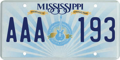 MS license plate AAA193