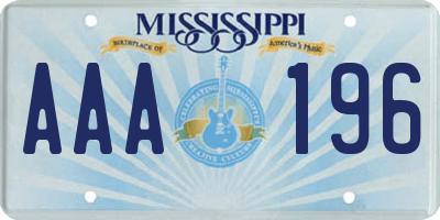 MS license plate AAA196