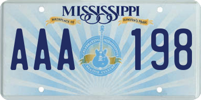 MS license plate AAA198