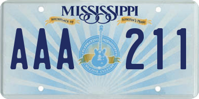 MS license plate AAA211