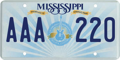 MS license plate AAA220