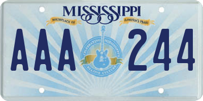 MS license plate AAA244