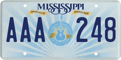 MS license plate AAA248