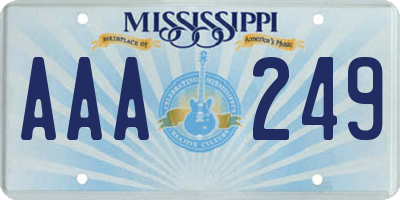 MS license plate AAA249