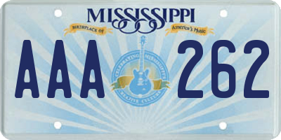 MS license plate AAA262