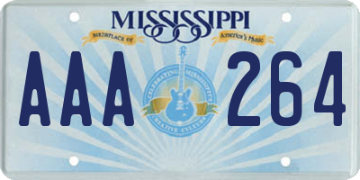 MS license plate AAA264