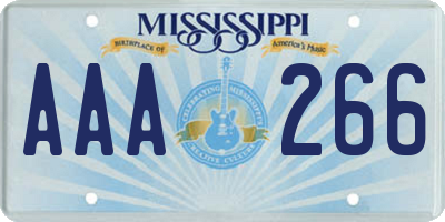 MS license plate AAA266