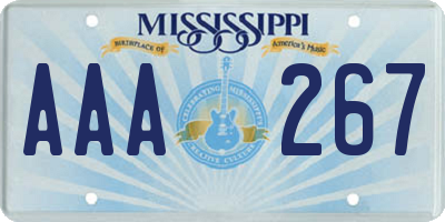 MS license plate AAA267