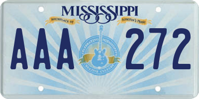 MS license plate AAA272