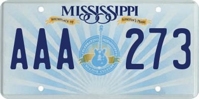 MS license plate AAA273