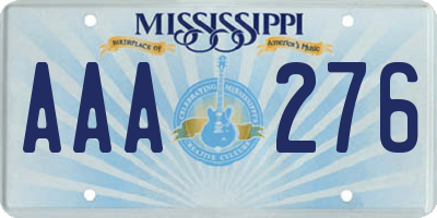 MS license plate AAA276