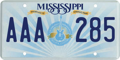 MS license plate AAA285