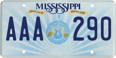 MS license plate AAA290