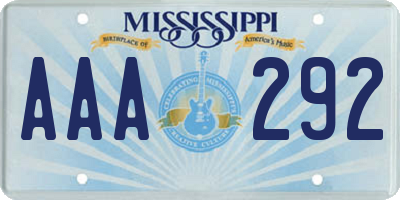 MS license plate AAA292