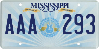 MS license plate AAA293