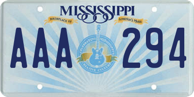 MS license plate AAA294