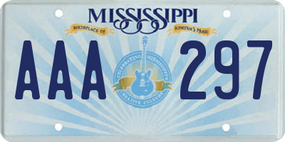 MS license plate AAA297