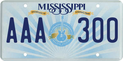 MS license plate AAA300