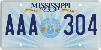 MS license plate AAA304
