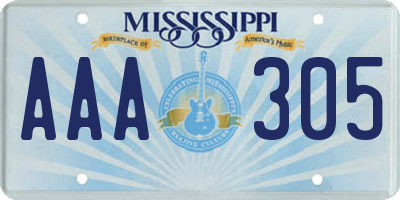 MS license plate AAA305