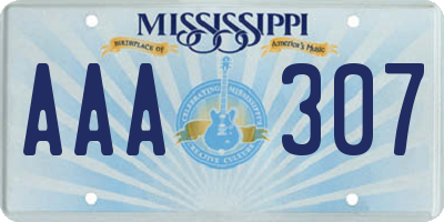 MS license plate AAA307