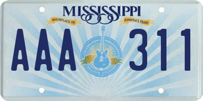 MS license plate AAA311