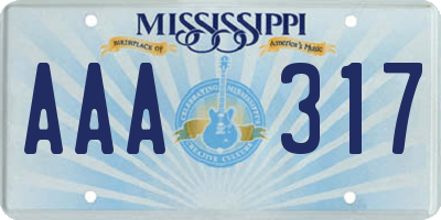 MS license plate AAA317