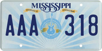 MS license plate AAA318