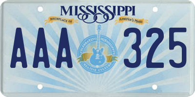 MS license plate AAA325