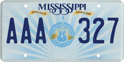 MS license plate AAA327