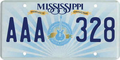 MS license plate AAA328