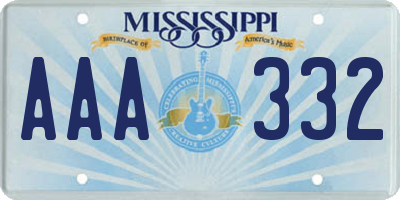 MS license plate AAA332