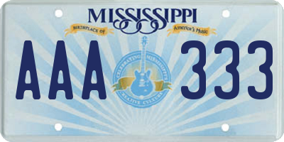 MS license plate AAA333