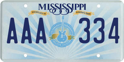 MS license plate AAA334