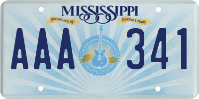 MS license plate AAA341