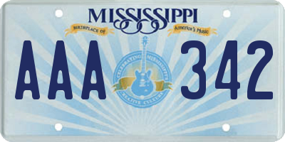 MS license plate AAA342