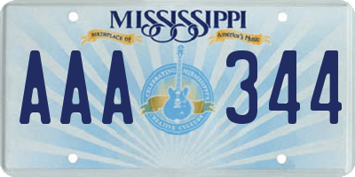 MS license plate AAA344