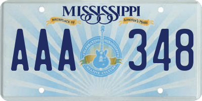 MS license plate AAA348