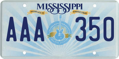 MS license plate AAA350