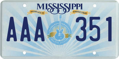 MS license plate AAA351