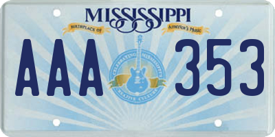 MS license plate AAA353