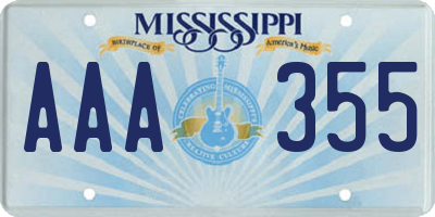 MS license plate AAA355