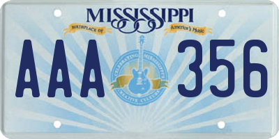 MS license plate AAA356