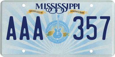 MS license plate AAA357