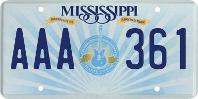 MS license plate AAA361